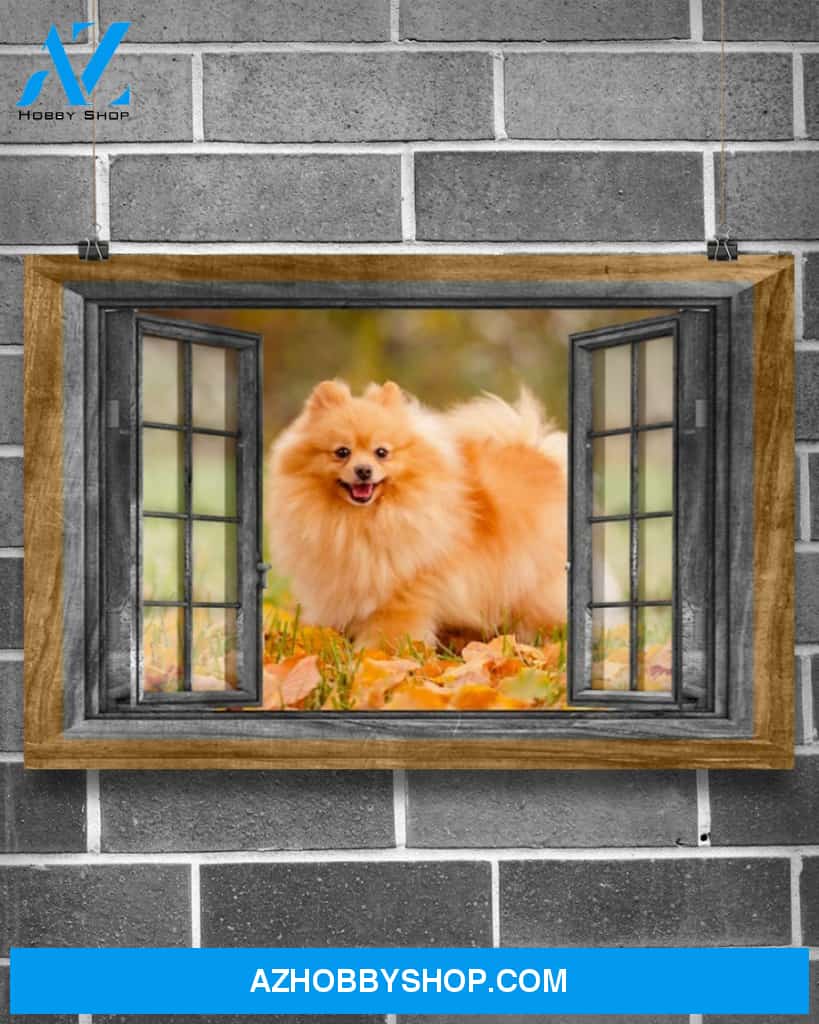 Pomeranian Window Gift For Dog Mom Canvas And Poster Wall Decor Visual Art Mother's Day Gift
