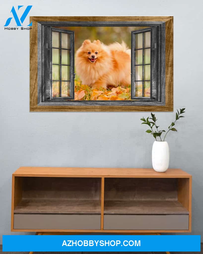 Pomeranian Window Gift For Dog Mom Canvas And Poster Wall Decor Visual Art Mother's Day Gift