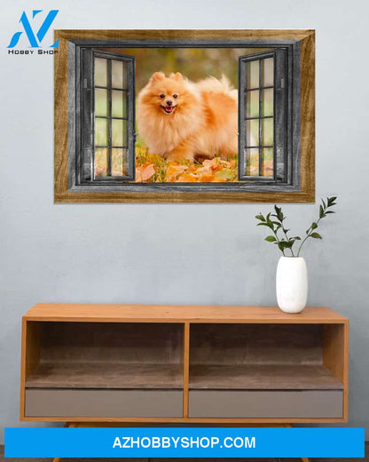 Pomeranian Window Gift For Dog Mom Canvas And Poster Wall Decor Visual Art Mother's Day Gift