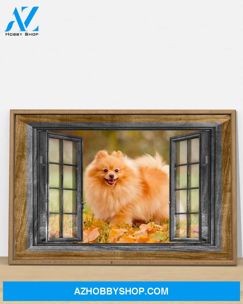 Pomeranian Window Gift For Dog Mom Canvas And Poster Wall Decor Visual Art Mother's Day Gift