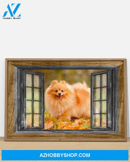 Pomeranian Window Gift For Dog Mom Canvas And Poster Wall Decor Visual Art Mother's Day Gift