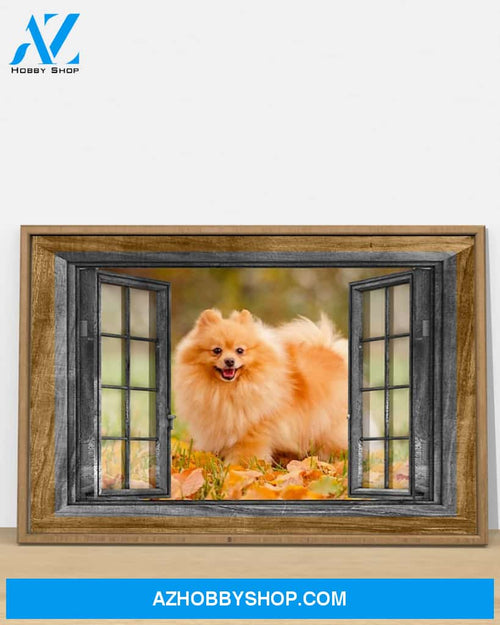Pomeranian Window Gift For Dog Mom Canvas And Poster Wall Decor Visual Art Mother's Day Gift