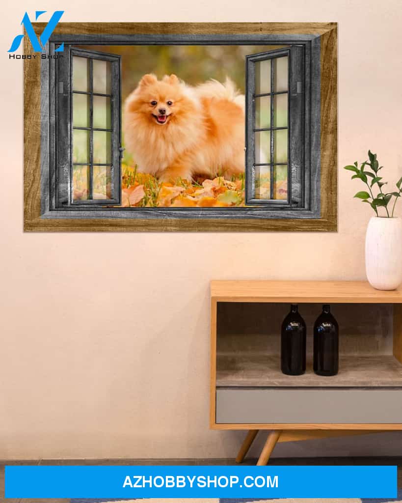 Pomeranian Window Gift For Dog Mom Canvas And Poster Wall Decor Visual Art Mother's Day Gift