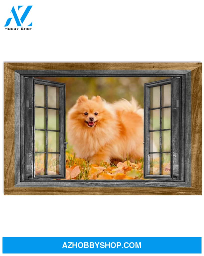 Pomeranian Window Gift For Dog Mom Canvas And Poster Wall Decor Visual Art Mother's Day Gift