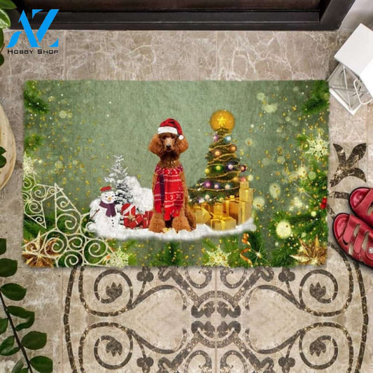 Poodle 02 Merry Christmas Doormat