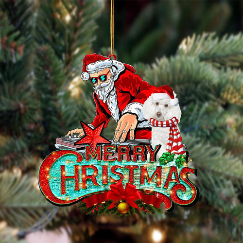 Poodle (1)-Christmas Rock Two Sided Ornament