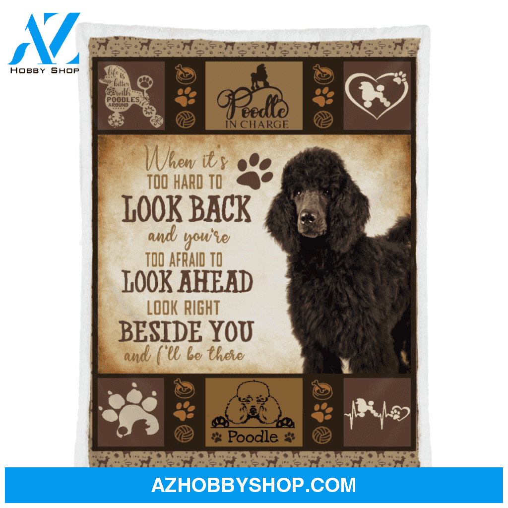 Poodle Blanket, Black Poodle Beside You And I'll Be There Blanket Gift For Dog Lovers Birthday Gift Home Decor Bedding Couch Sofa Soft and Comfy Cozy