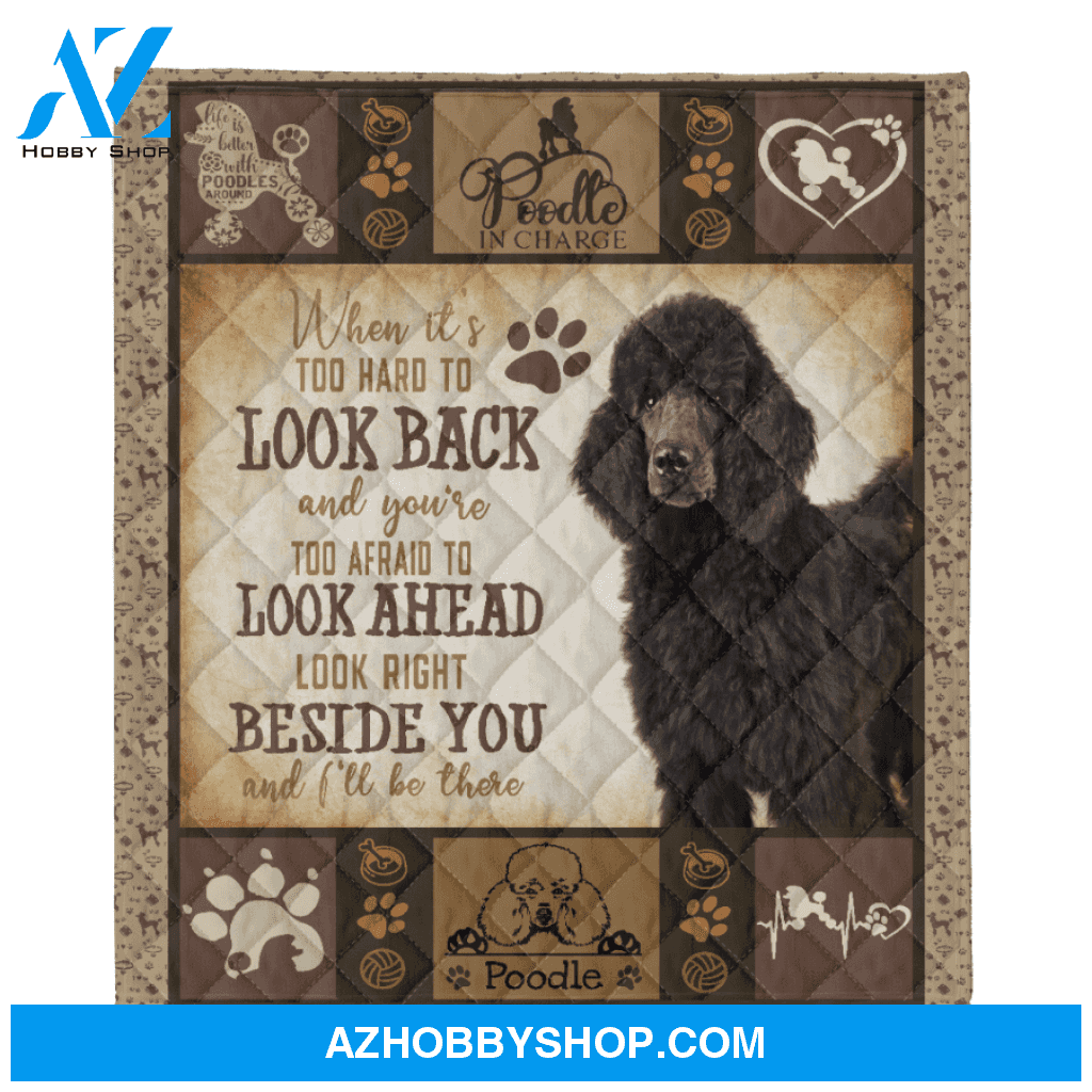 Poodle Blanket, Black Poodle Beside You And I'll Be There Blanket Gift For Dog Lovers Birthday Gift Home Decor Bedding Couch Sofa Soft and Comfy Cozy
