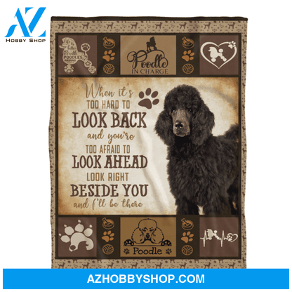 Poodle Blanket, Black Poodle Beside You And I'll Be There Blanket Gift For Dog Lovers Birthday Gift Home Decor Bedding Couch Sofa Soft and Comfy Cozy