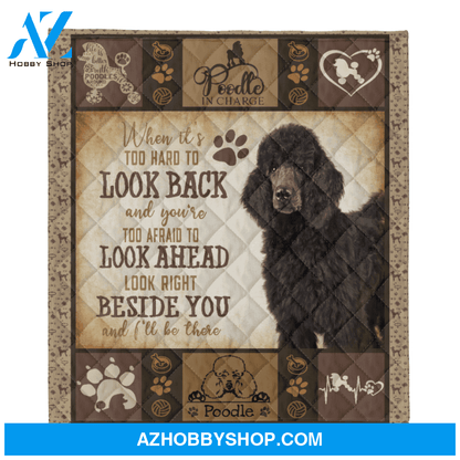 Poodle Blanket, Black Poodle Beside You And I'll Be There Blanket Gift For Dog Lovers Birthday Gift Home Decor Bedding Couch Sofa Soft and Comfy Cozy