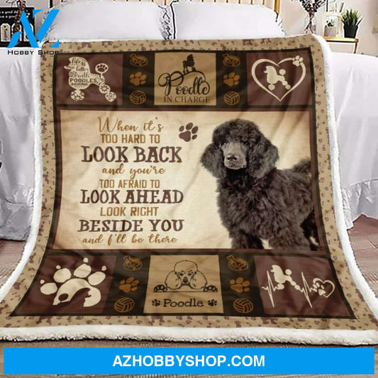 Poodle Blanket, Black Poodle Beside You And I'll Be There Blanket Gift For Dog Lovers Birthday Gift Home Decor Bedding Couch Sofa Soft and Comfy Cozy