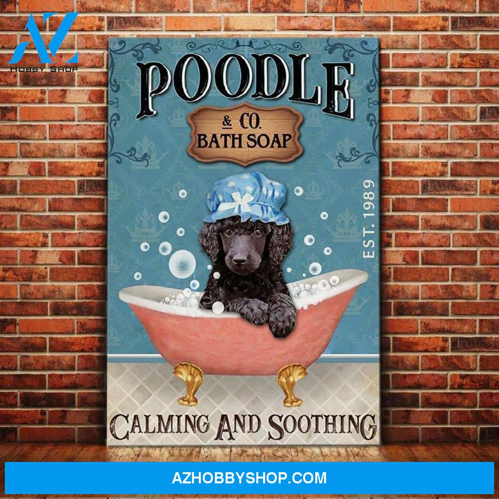 Poodle Dog Bath Soap Company Canvas Wall Art, Wall Decor Visual Art