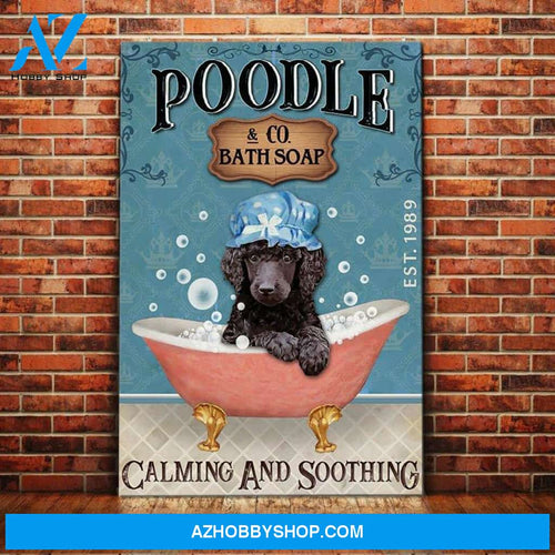 Poodle Dog Bath Soap Company Canvas Wall Art, Wall Decor Visual Art