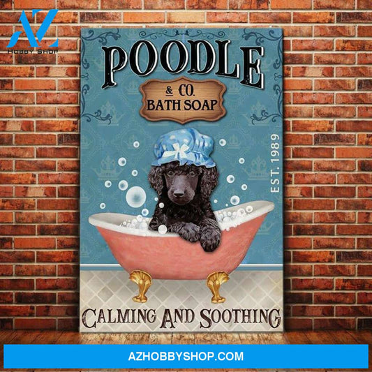 Poodle Dog Bath Soap Company Canvas Wall Art, Wall Decor Visual Art