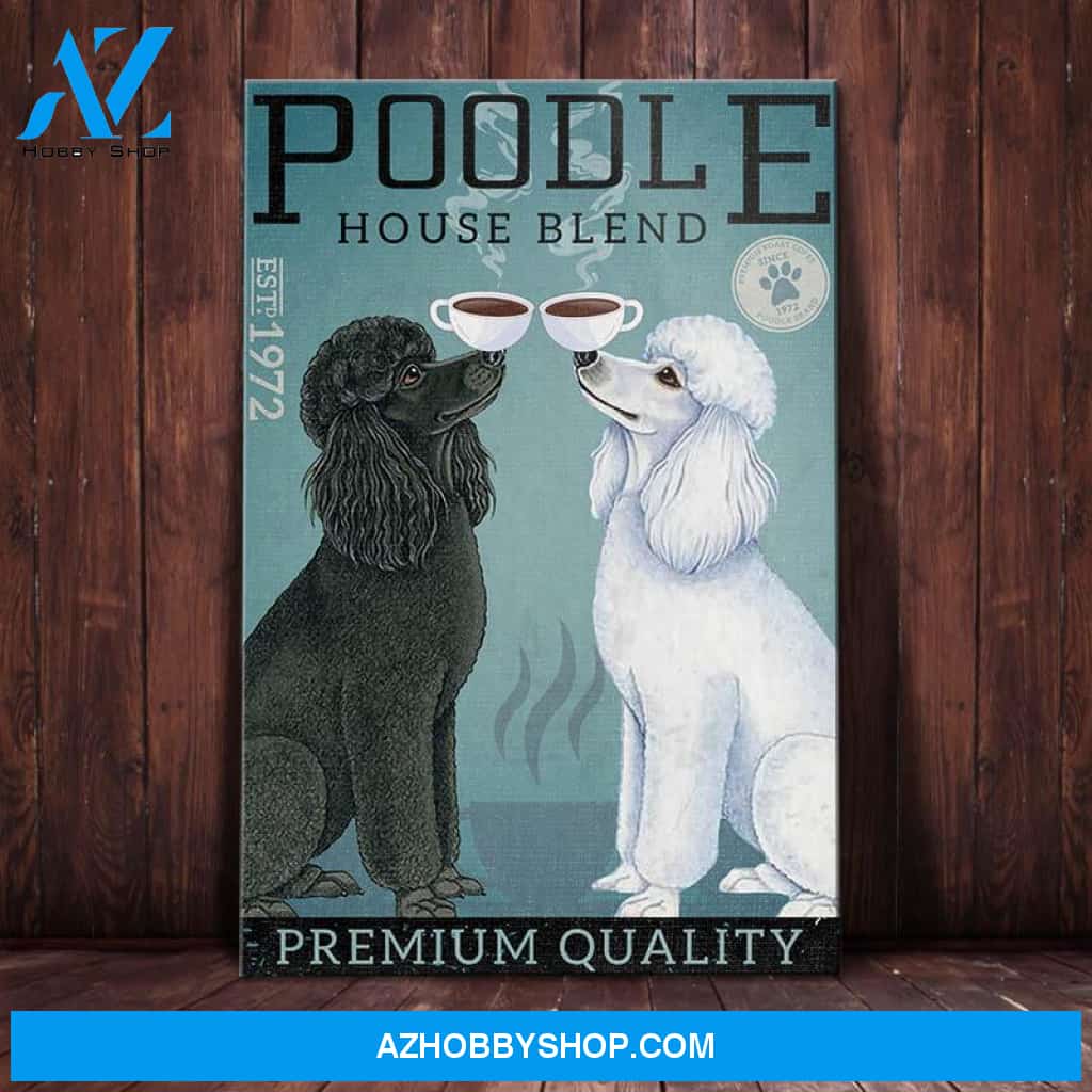 Poodle Dog Coffee Company Canvas Wall Art, Wall Decor Visual Art