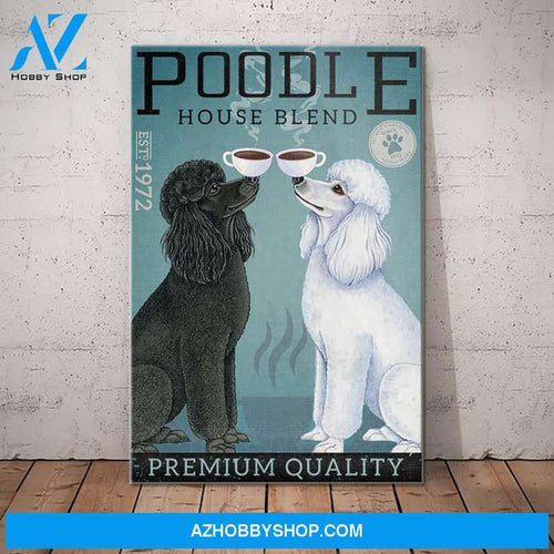 Poodle Dog Coffee Company Canvas Wall Art, Wall Decor Visual Art