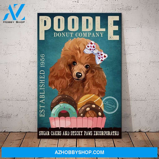 Poodle Dog Donut Company Canvas Wall Art, Wall Decor Visual Art