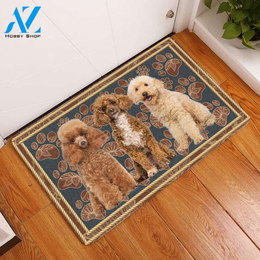 Poodle Flower Paw - Dog Doormat Welcome Mat House Warming Gift Home Decor Gift for Dog Lovers Funny Doormat Gift Idea
