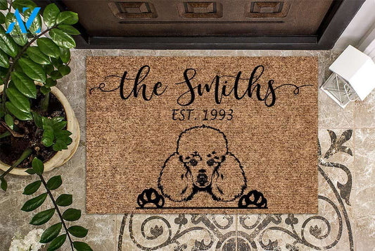 Poodle Funny Dog Custom Name & Year Doormat | Welcome Mat | House Warming Gift