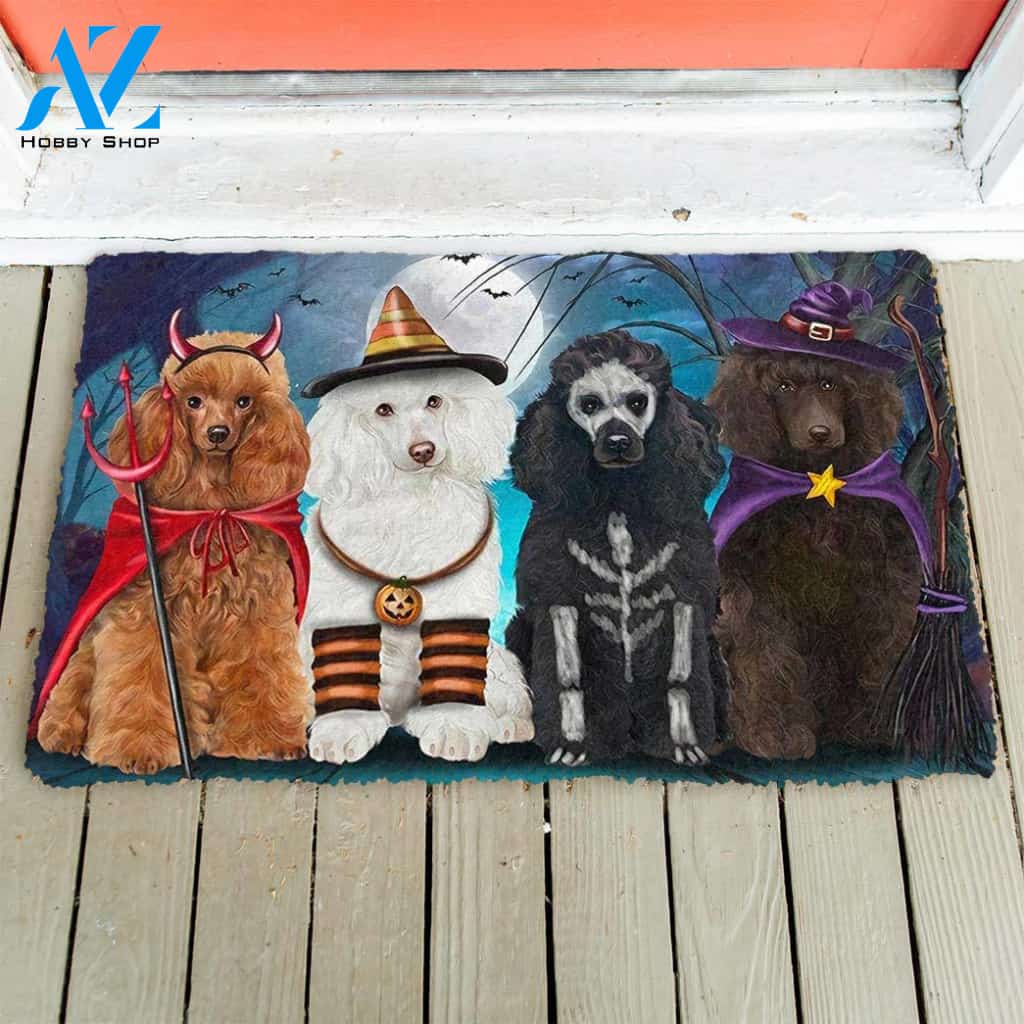 Poodle Halloweenn Funny Doormat Gift For Dog Lovers Birthday Gift Home Decor Warm House Gift Welcome Mat Halloween Decor