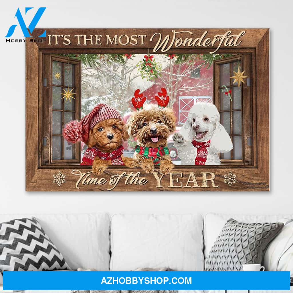 Poodle - It's The Most Wonderful Time Of The Year Canvas (No Frame) - CC1021HN dog