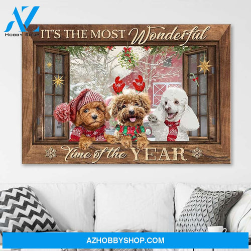 Poodle - It's The Most Wonderful Time Of The Year Canvas (No Frame) - CC1021HN dog