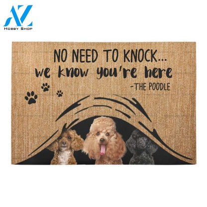 Poodle No Need To Knock Doormat Indoor And Outdoor Mat Entrance Rug Sweet Home Decor Housewarming Gift Gift For Friend Family Stem Feminist