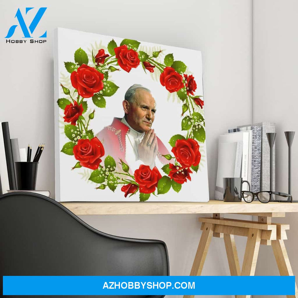 Pope John Paul II Crowned with Roses Canvas