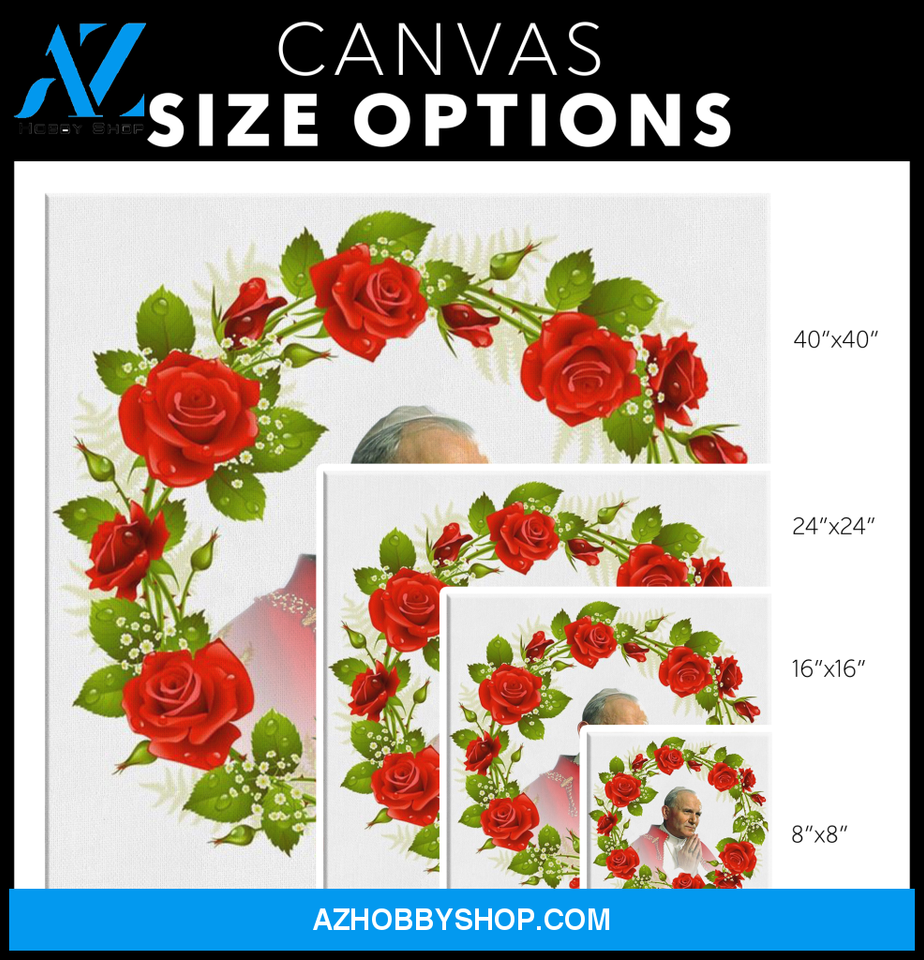 Pope John Paul II Crowned with Roses Canvas