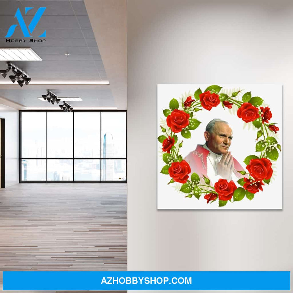 Pope John Paul II Crowned with Roses Canvas