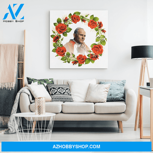 Pope John Paul II Crowned with Roses Canvas