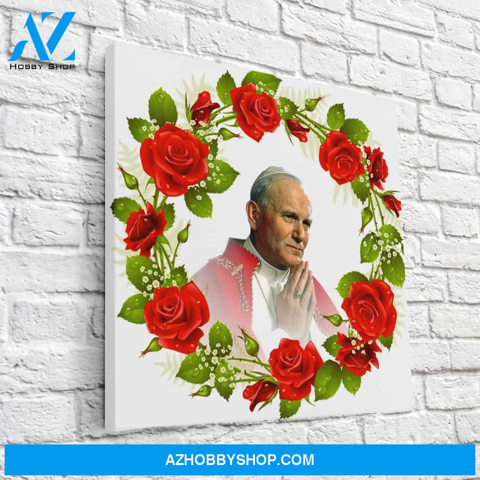 Pope John Paul II Crowned with Roses Canvas
