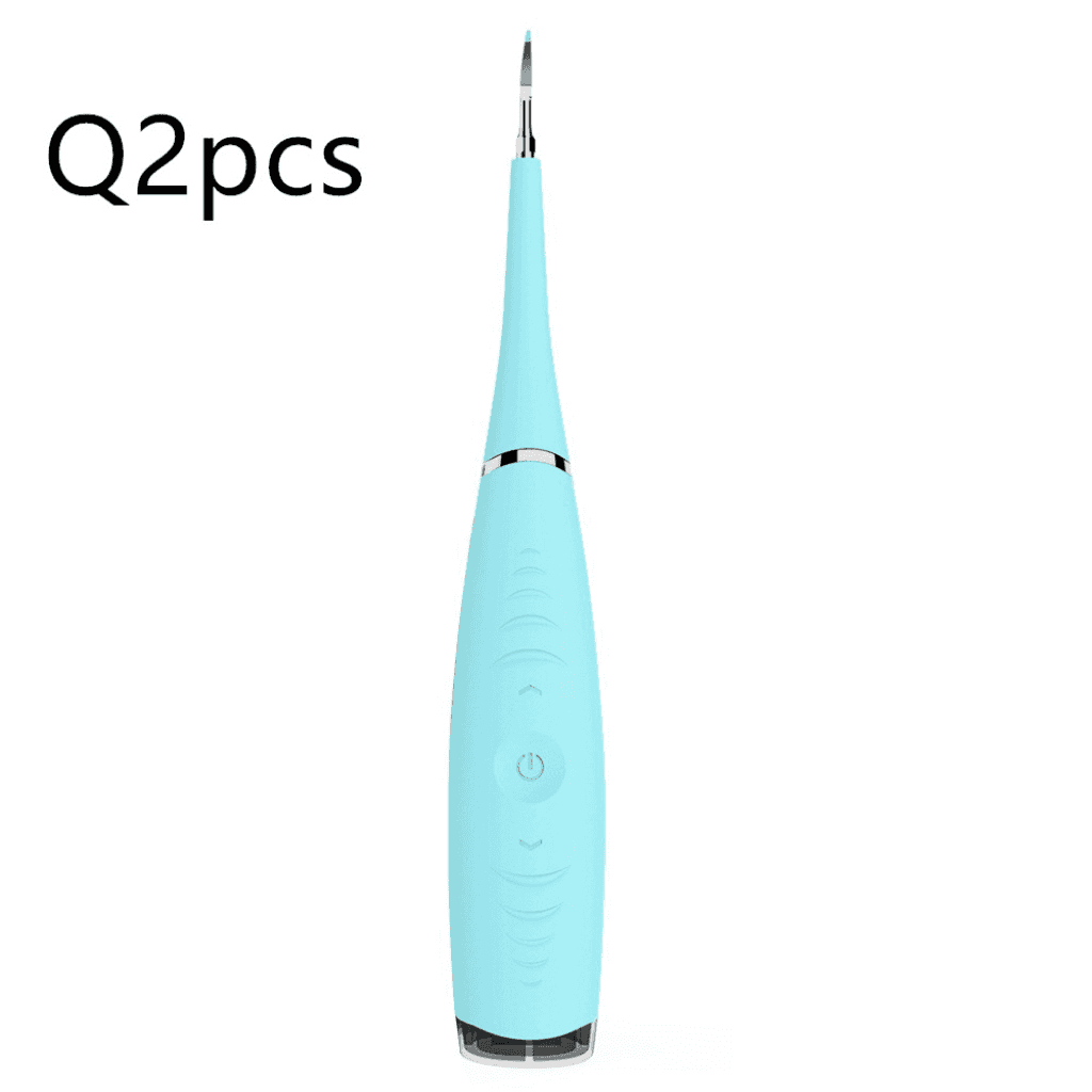 Portable Electric Sonic Dental Scaler Tooth Calculus Remover Dentifrice Blue2Pcs
