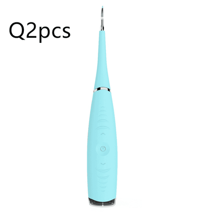 Portable Electric Sonic Dental Scaler Tooth Calculus Remover Dentifrice Blue2Pcs