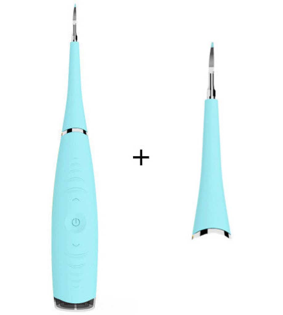 Portable Electric Sonic Dental Scaler Tooth Calculus Remover Dentifrice Blueandbrushhead