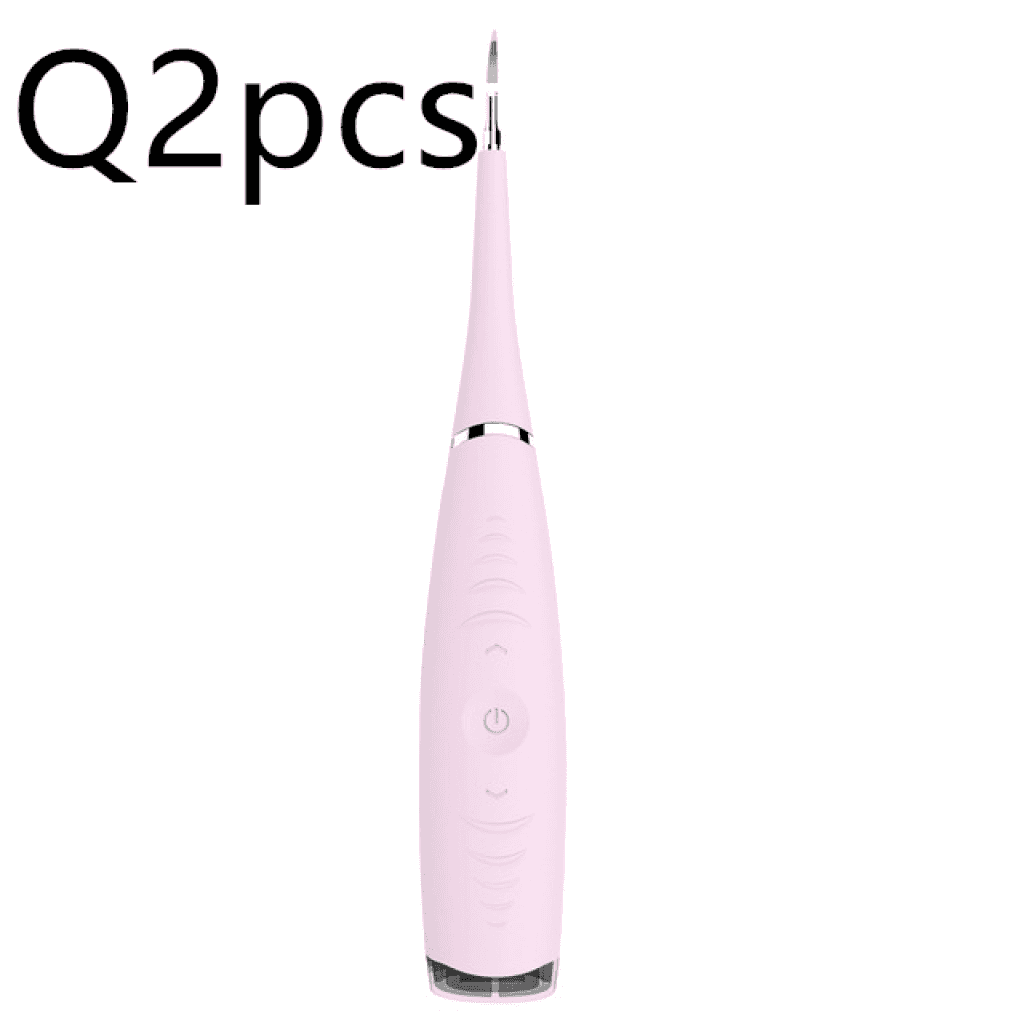 Portable Electric Sonic Dental Scaler Tooth Calculus Remover Dentifrice Pink2Pcs