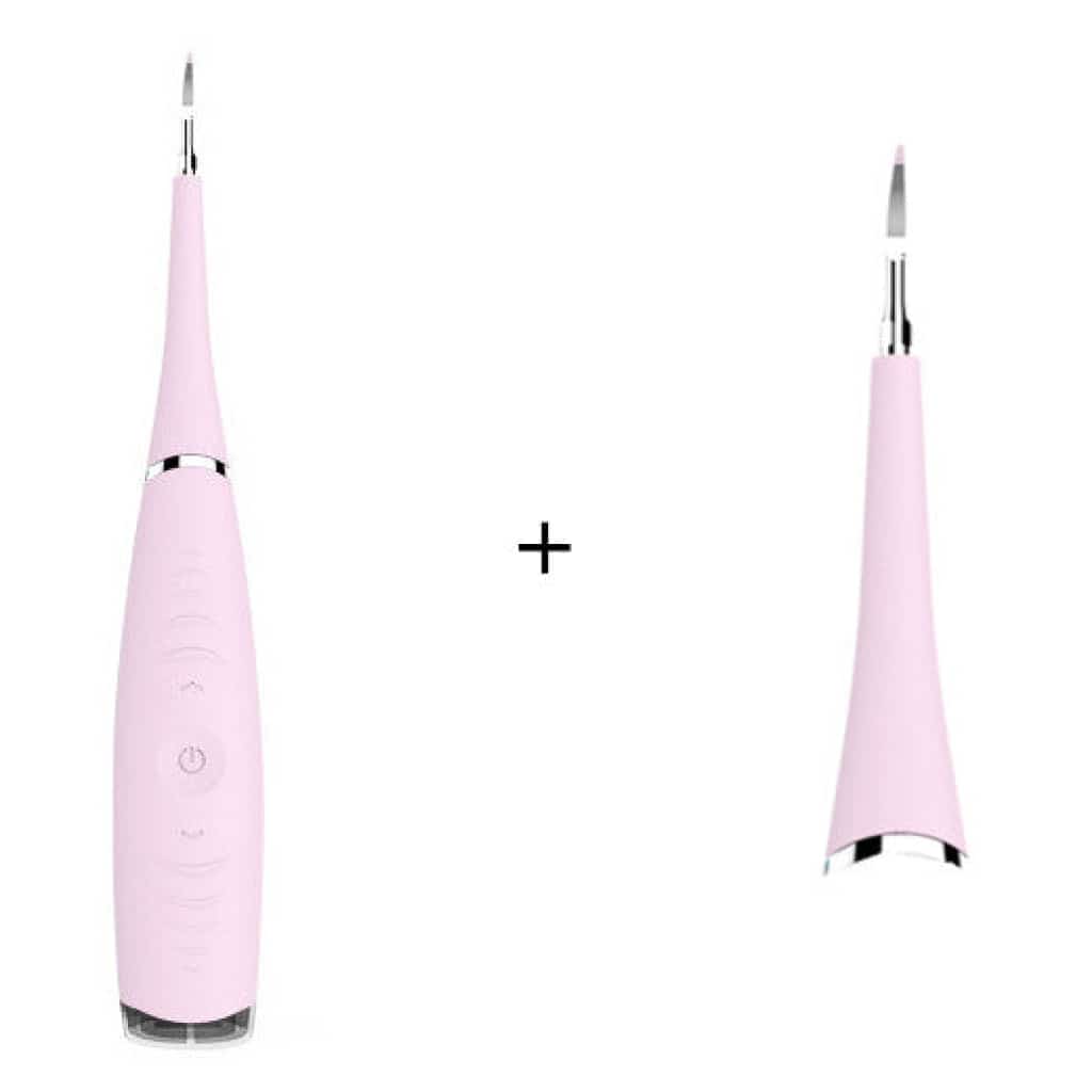 Portable Electric Sonic Dental Scaler Tooth Calculus Remover Dentifrice Pinkandbrushhead