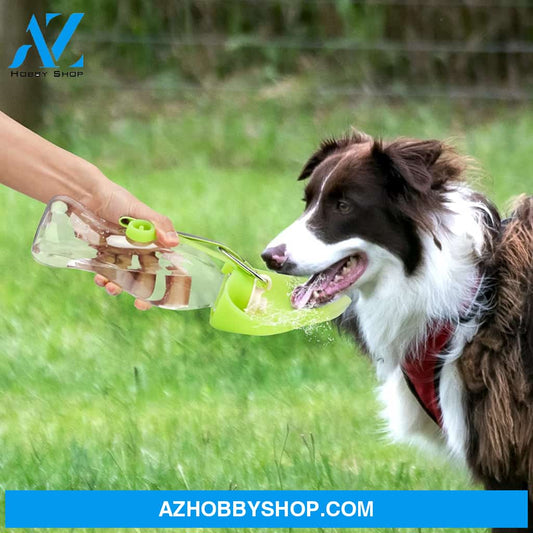 Portable Pet Water Dispenser Feeder Leak Proof With Drinking Cup Dish Bowl Dog Bottle