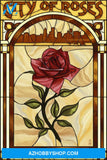 Portland Oregon - Rose And Skyline Stained Glass
