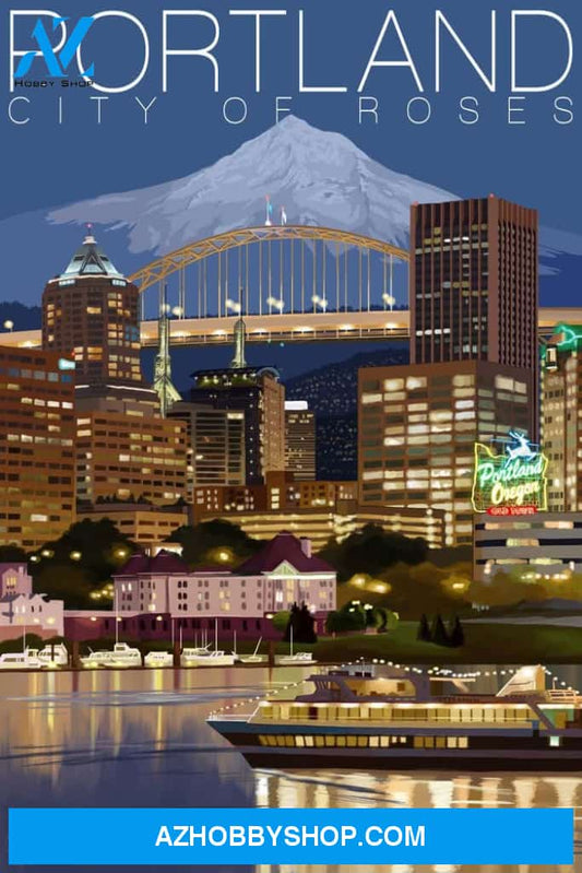 Portland Oregon Skyline At Night 