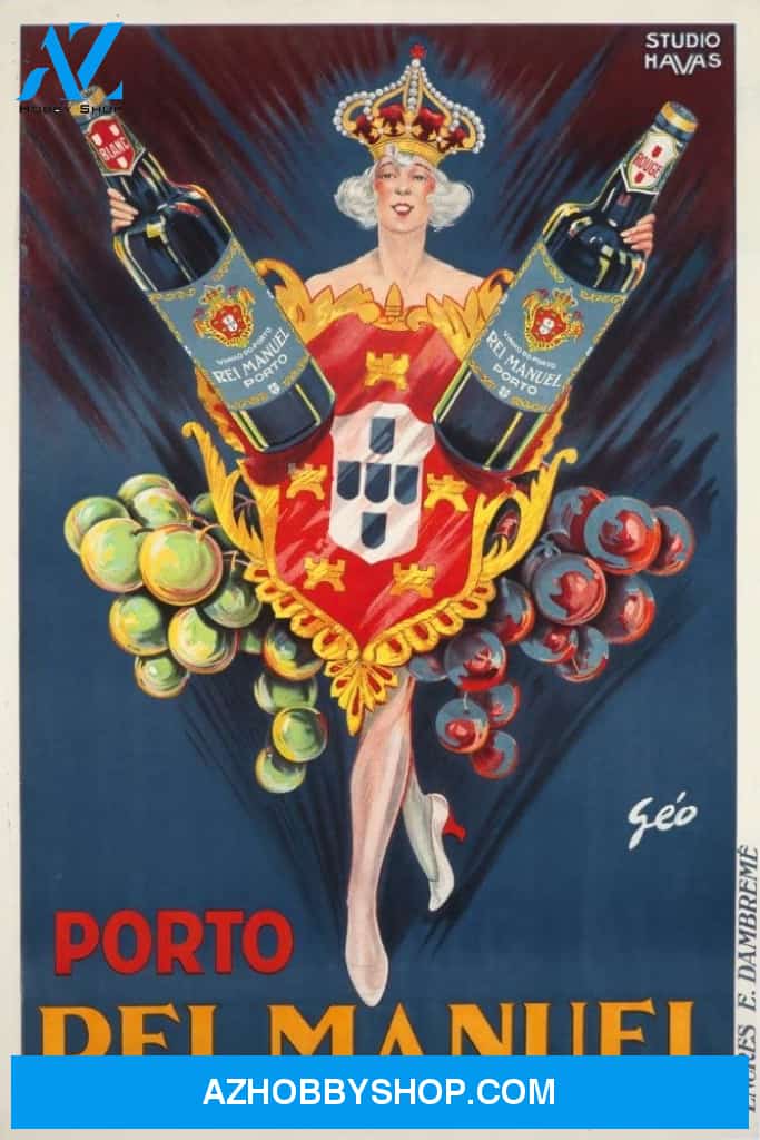 Porto Rei Manuel Vintage Poster