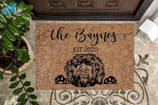 Portuguese Water Dog Funny Dog Custom Name & Year Doormat | Welcome Mat | House Warming Gift