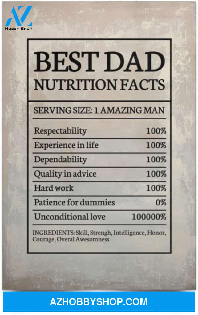 Poster Inspiration Best Dad Nutrition Facts – Funny Wall Art 