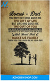 Poster Inspiration To Bonus Dad The Gift Of Life Gift Of You Saying From Daughter Home Wall Art 