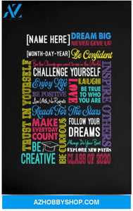 Poster Motivational Graduation Gifts  Grad Party Inspirational Grad Personalized Gifts Family Unisex Awesome On Birthday Decor Home Durable