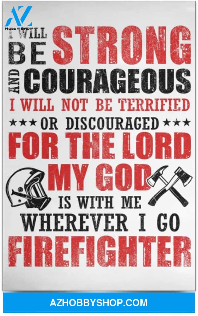 Poster Motivational I Will Be Strong And Courageous