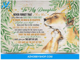 Poster Motivational Mom To Daughter Never Forget That I Love You Life Filled With Hard Times 