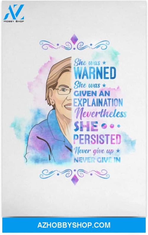 Poster Motivational Nevertheless She Persisted Elizabeth Warren
