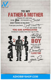 Poster Motivational To My Mother And Father I Know It’S Not East For You To Raise A Child From Son 