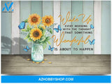 Poster Motivational Wake Up Every Morning With The Thought That Something Wonderful – Sunflower Butterfly 